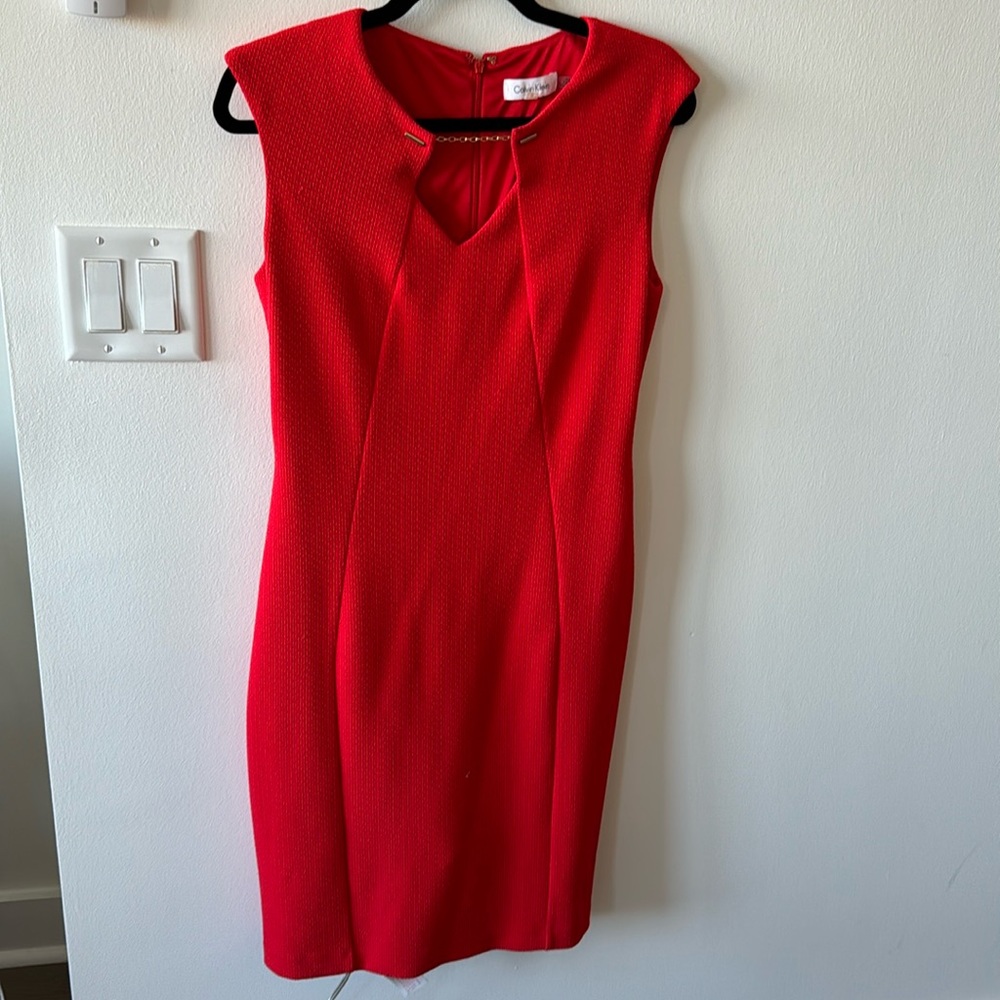 Calvin Klein | Size 6 Sleeveless Sheath Red Dress Business Casual Work Cocktail